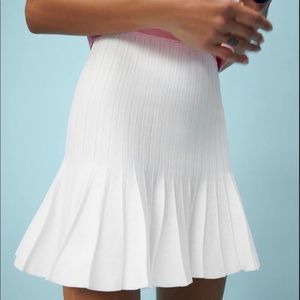 Zara Skirts:  Zara Pleated Knit White Skirt NWT